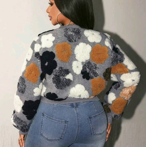 Colorful Flower Fabric For Jacket Design With Front Center Zipper Decoration - Picture 2 of 7